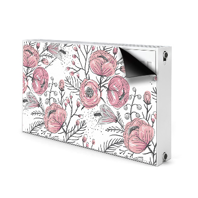 Decorative radiator mat Pastel roses Art