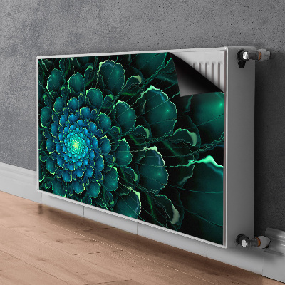 Magnetic radiator mat Green flower