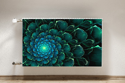 Magnetic radiator mat Green flower