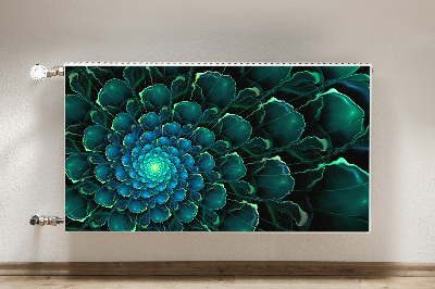 Magnetic radiator mat Green flower