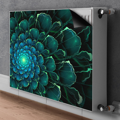 Magnetic radiator mat Green flower