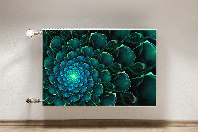 Magnetic radiator mat Green flower