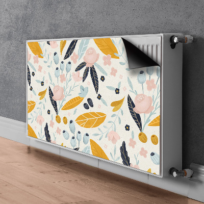 Decorative radiator mat Pastel leaves