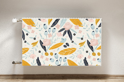 Decorative radiator mat Pastel leaves