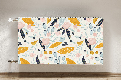 Decorative radiator mat Pastel leaves