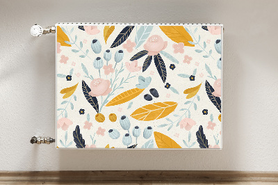 Decorative radiator mat Pastel leaves