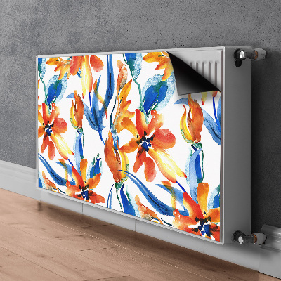 Decorative radiator cover Sunny flowers