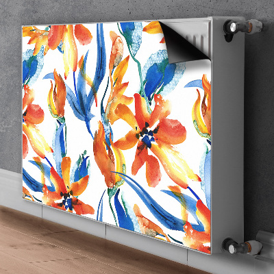 Decorative radiator cover Sunny flowers