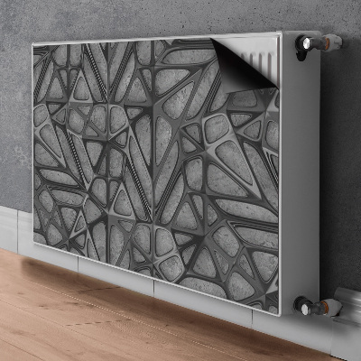 Magnetic radiator mat Mesh pattern on concrete