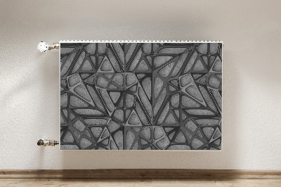 Magnetic radiator mat Mesh pattern on concrete