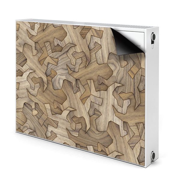 Magnetic radiator mat Pattern gecko in wood