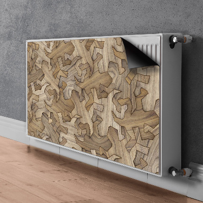 Magnetic radiator mat Pattern gecko in wood