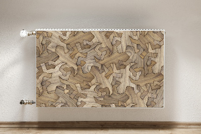 Magnetic radiator mat Pattern gecko in wood