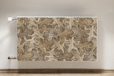 Magnetic radiator mat Pattern gecko in wood