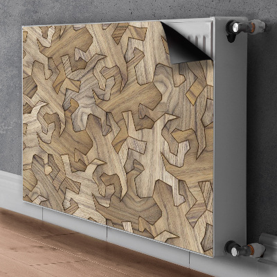 Magnetic radiator mat Pattern gecko in wood