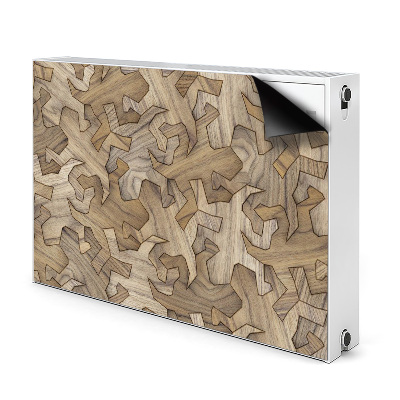 Magnetic radiator mat Pattern gecko in wood