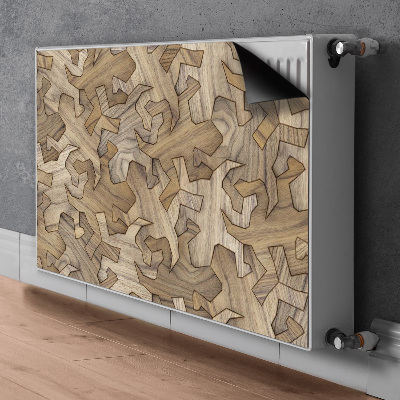 Magnetic radiator mat Pattern gecko in wood