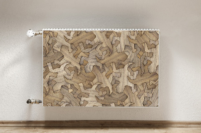 Magnetic radiator mat Pattern gecko in wood