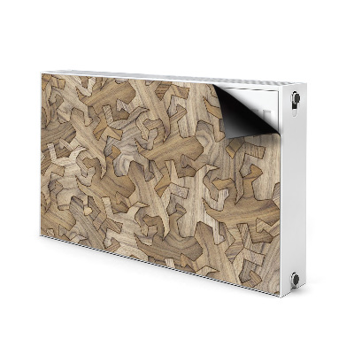 Magnetic radiator mat Pattern gecko in wood