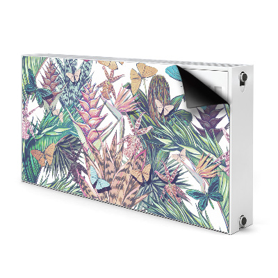 Printed radiator mat Flowers and butterflies