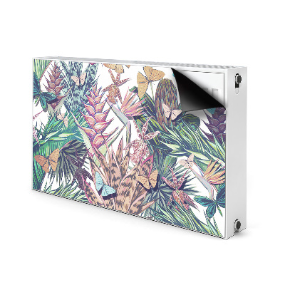 Printed radiator mat Flowers and butterflies