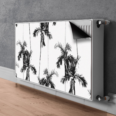 Radiator cover Black and white palm trees