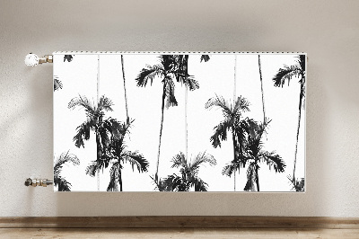 Radiator cover Black and white palm trees