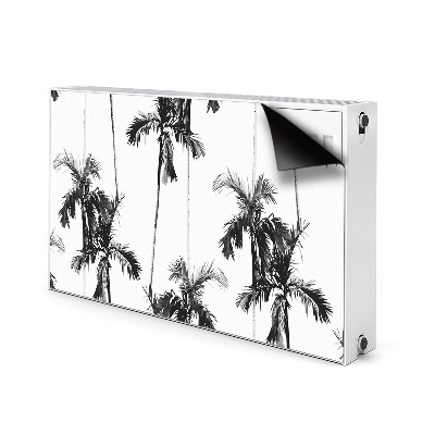 Radiator cover Black and white palm trees