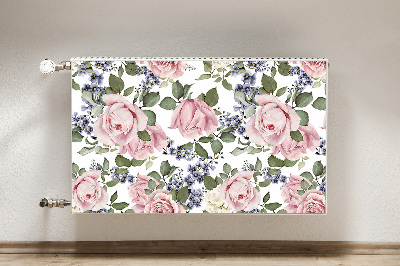 Magnetic radiator mat Watercolor roses