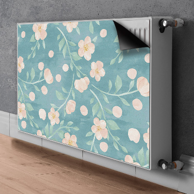 Decorative radiator mat Pastel flowers