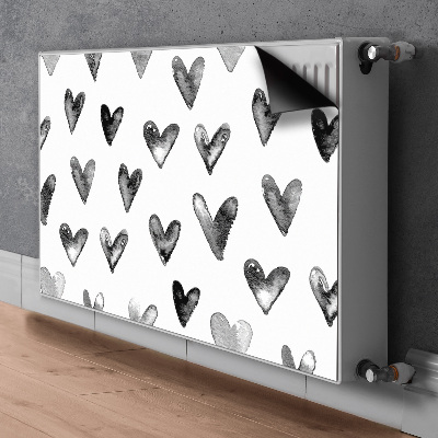 Magnetic radiator cover Painted hearts