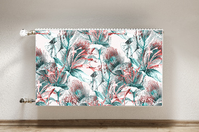 Magnetic radiator mat Tropical drawing