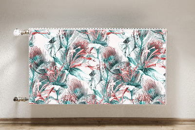 Magnetic radiator mat Tropical drawing