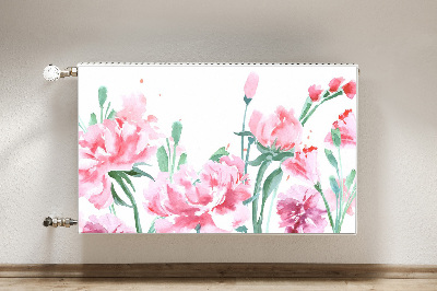 Magnetic radiator mat Pink flowers