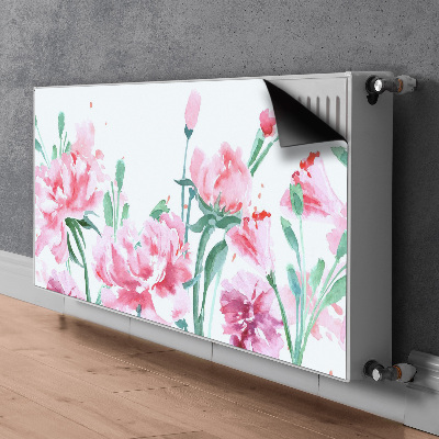 Magnetic radiator mat Pink flowers