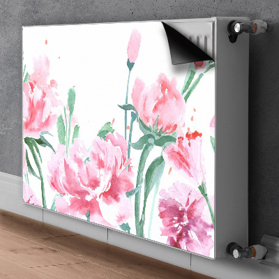 Magnetic radiator mat Pink flowers