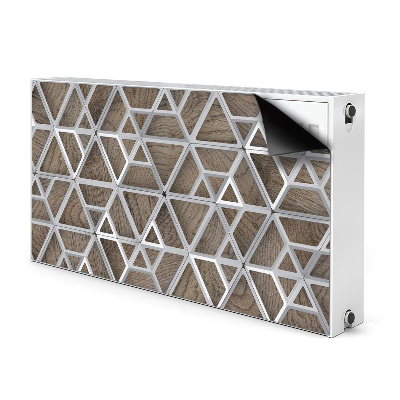 Magnetic radiator cover Metal pattern on wood