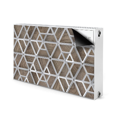 Magnetic radiator cover Metal pattern on wood