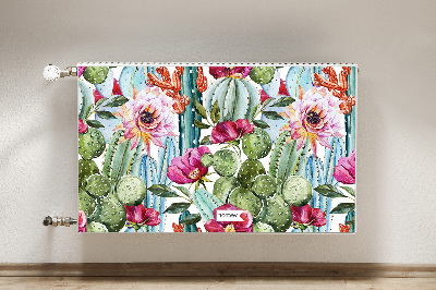 Decorative radiator cover Colorful cacti