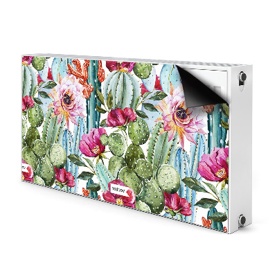 Decorative radiator cover Colorful cacti