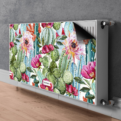 Decorative radiator cover Colorful cacti