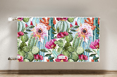 Decorative radiator cover Colorful cacti