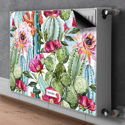 Decorative radiator cover Colorful cacti