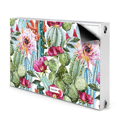 Decorative radiator cover Colorful cacti