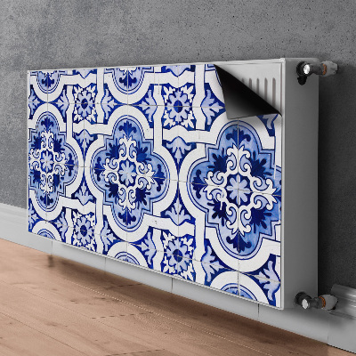 Magnetic radiator cover Blue tiles