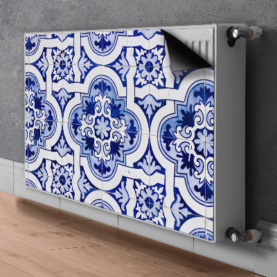 Magnetic radiator cover Blue tiles