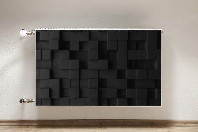 Radiator cover Black 3D cubes