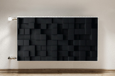 Radiator cover Black 3D cubes