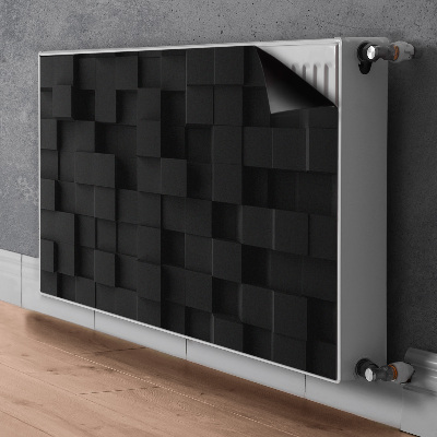 Radiator cover Black 3D cubes