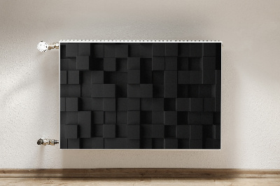 Radiator cover Black 3D cubes